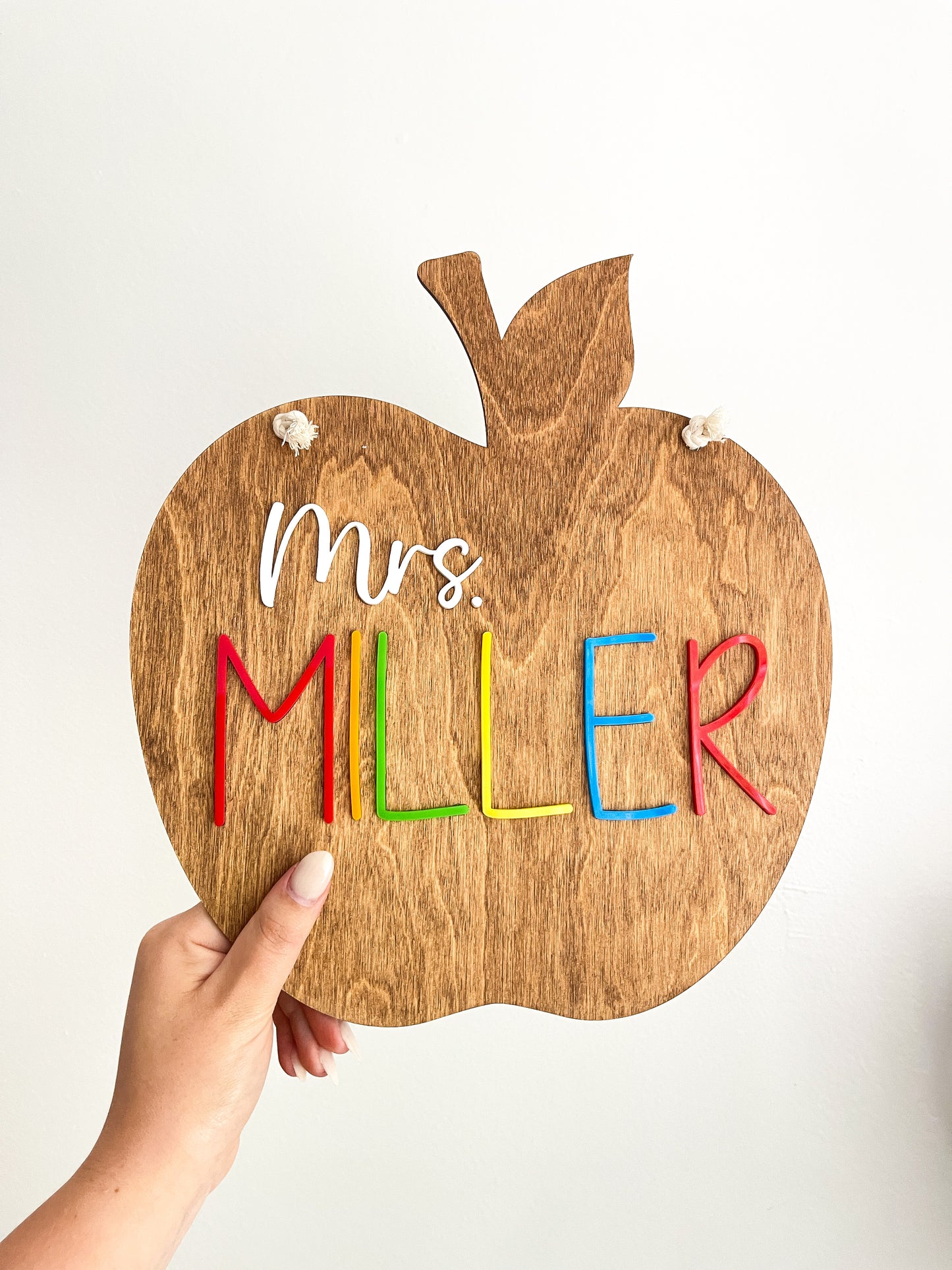 Wood Apple Teacher Name Sign