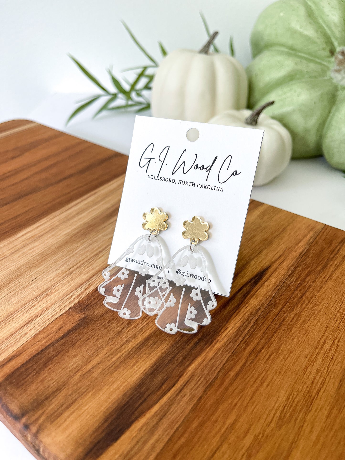 Flower Ghost Dangle Earrings