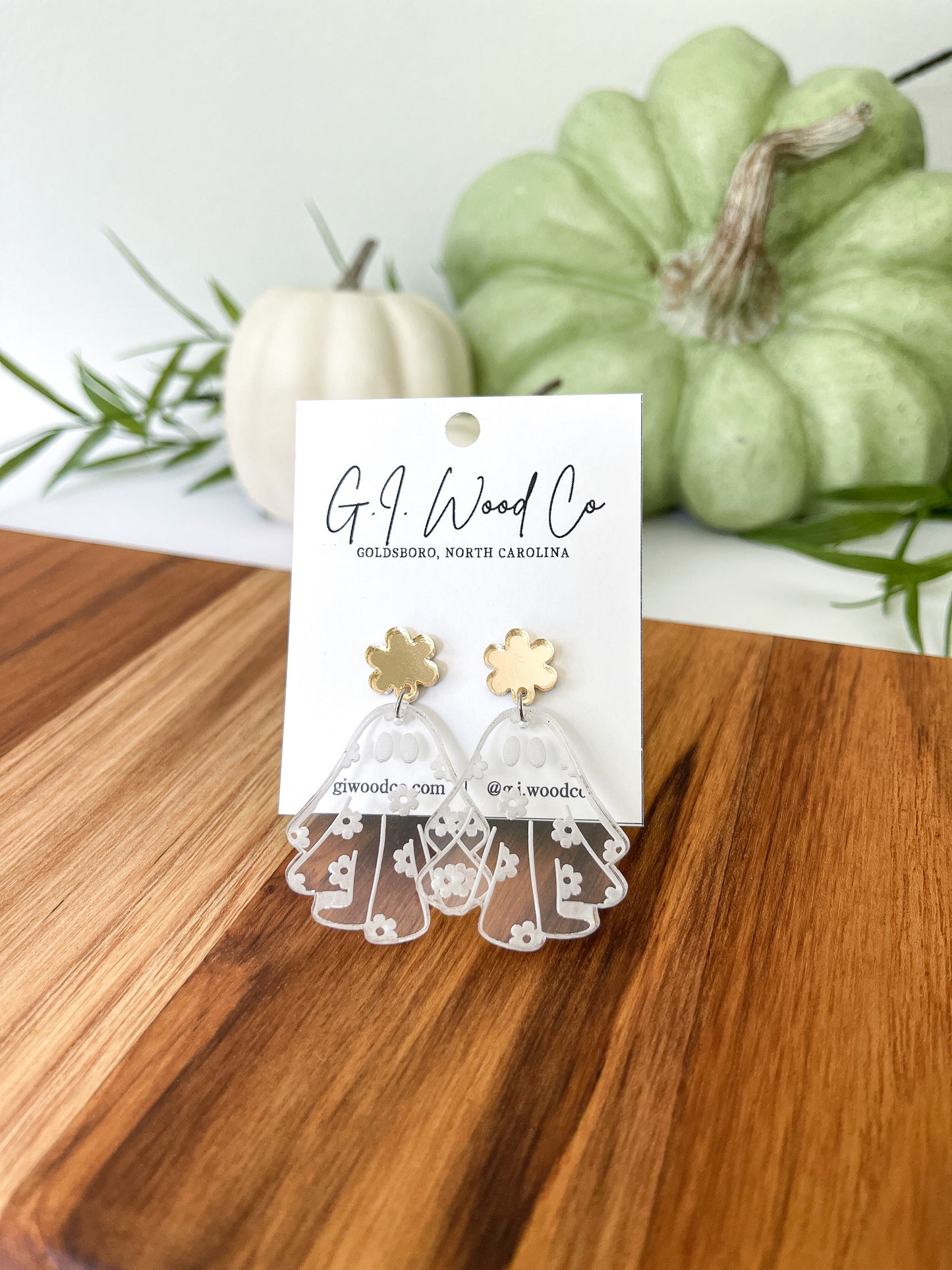 Flower Ghost Dangle Earrings