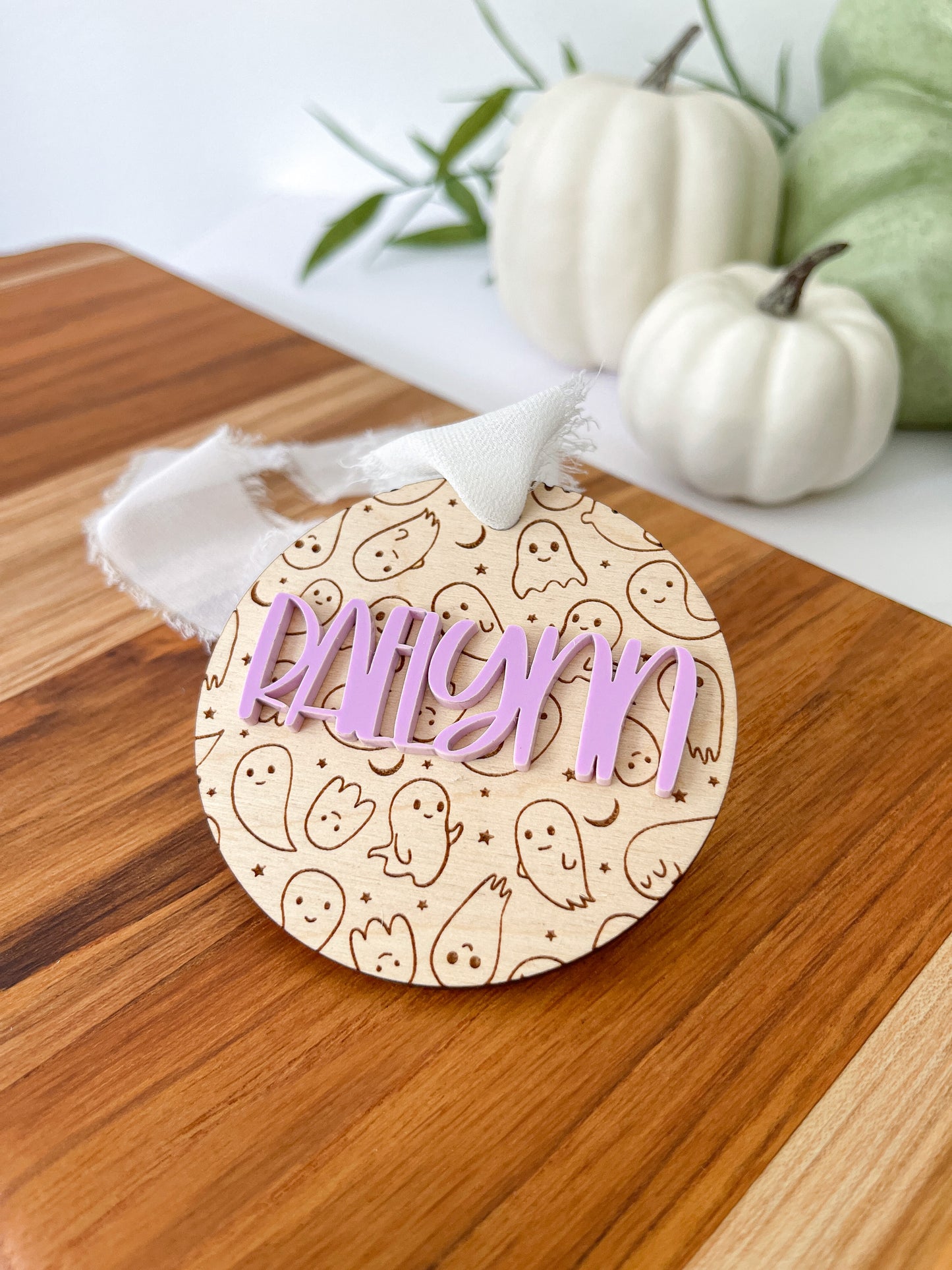 Wood Boo Basket Tag