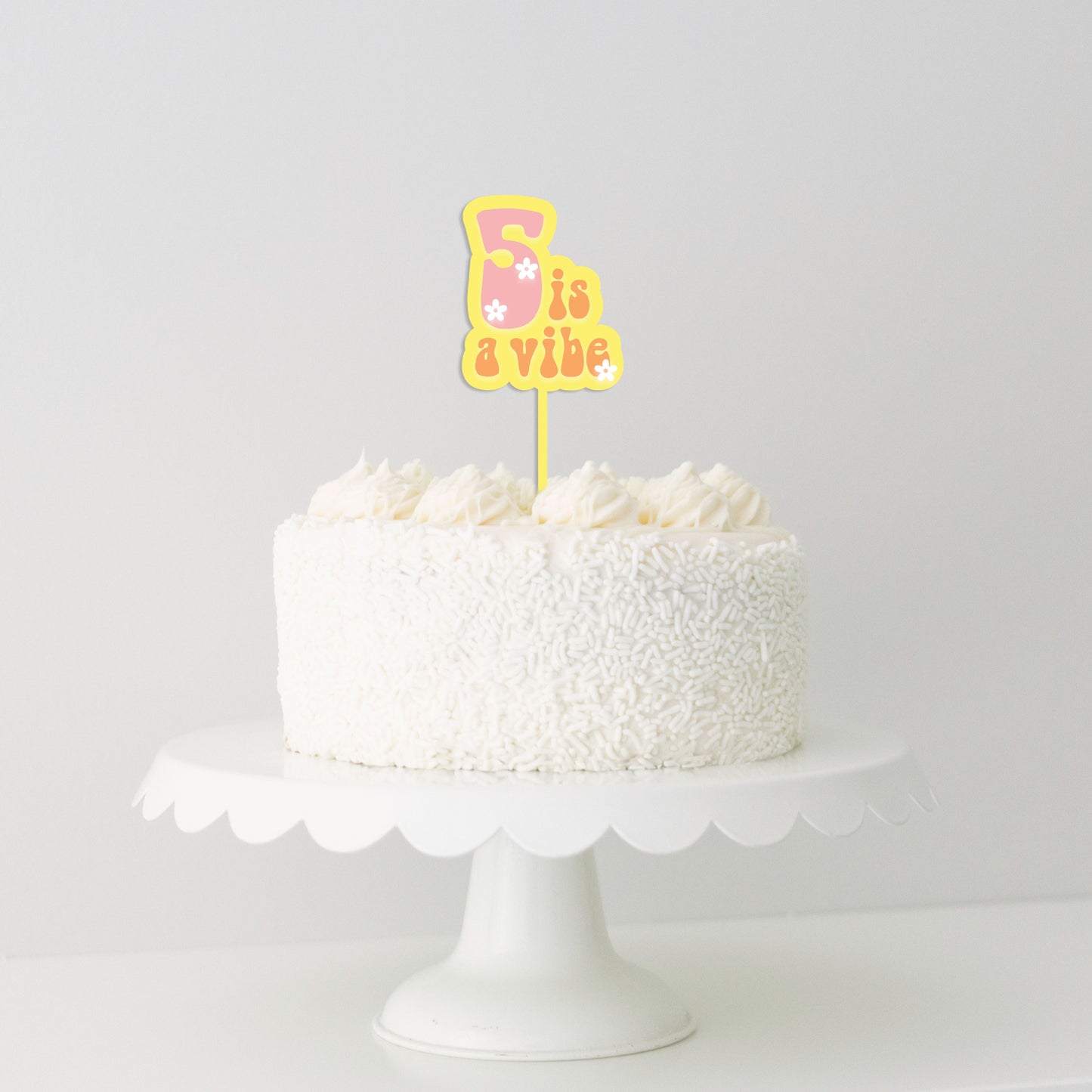 Five Is A Vibe Cake Topper