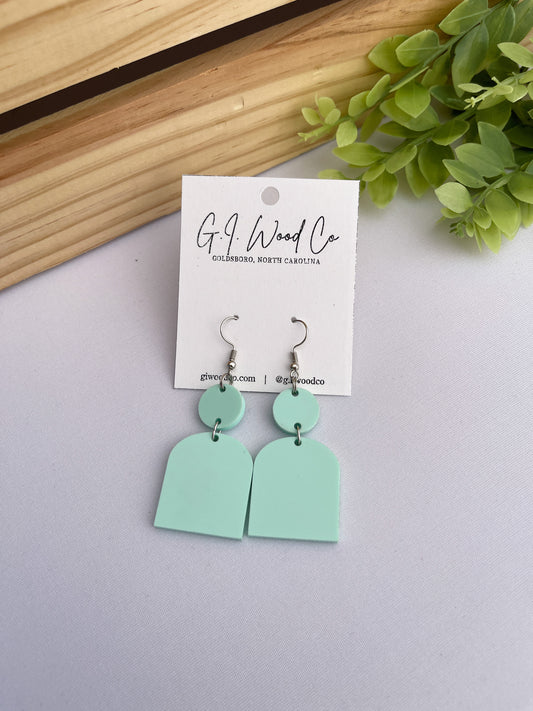 Matte Mint Dangle Earrings